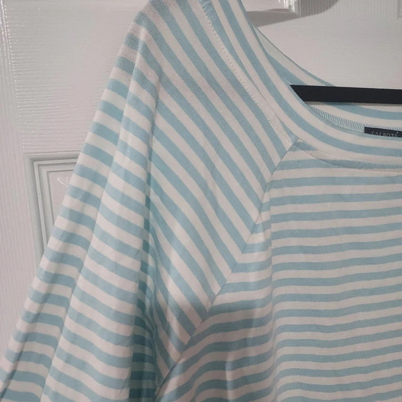 NWT Talbots Woman Blue and White Striped Long Bell Sleeves in Size 2X - Picture 6 of 11